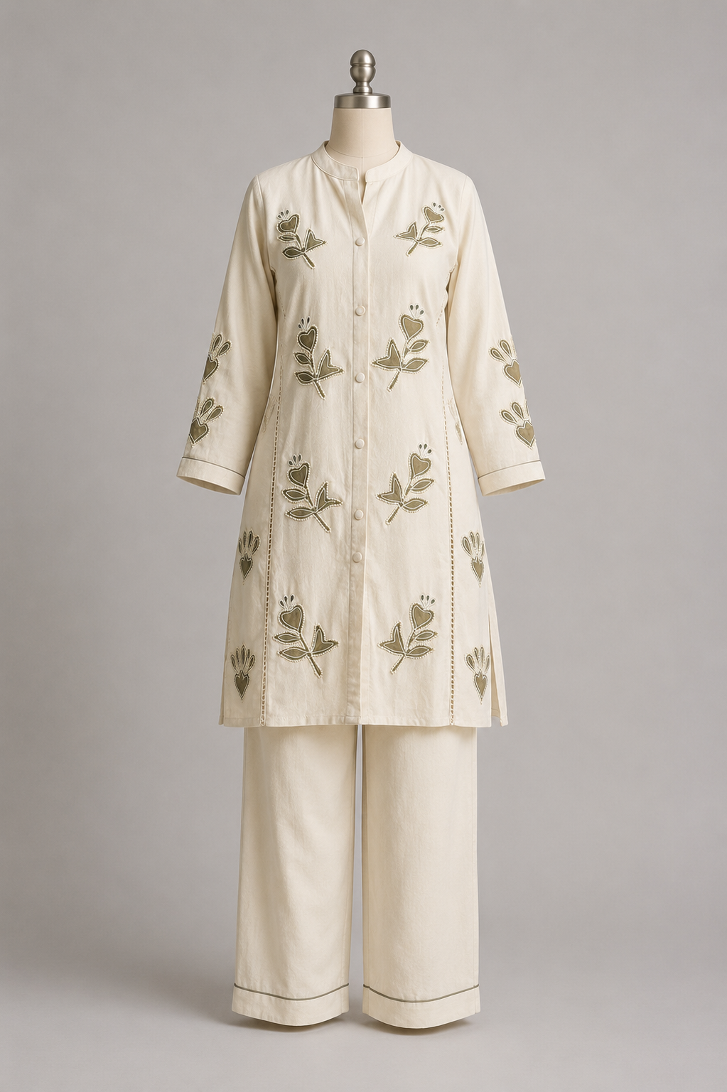 Ivory Heart & Vine Embroidered Co-ord