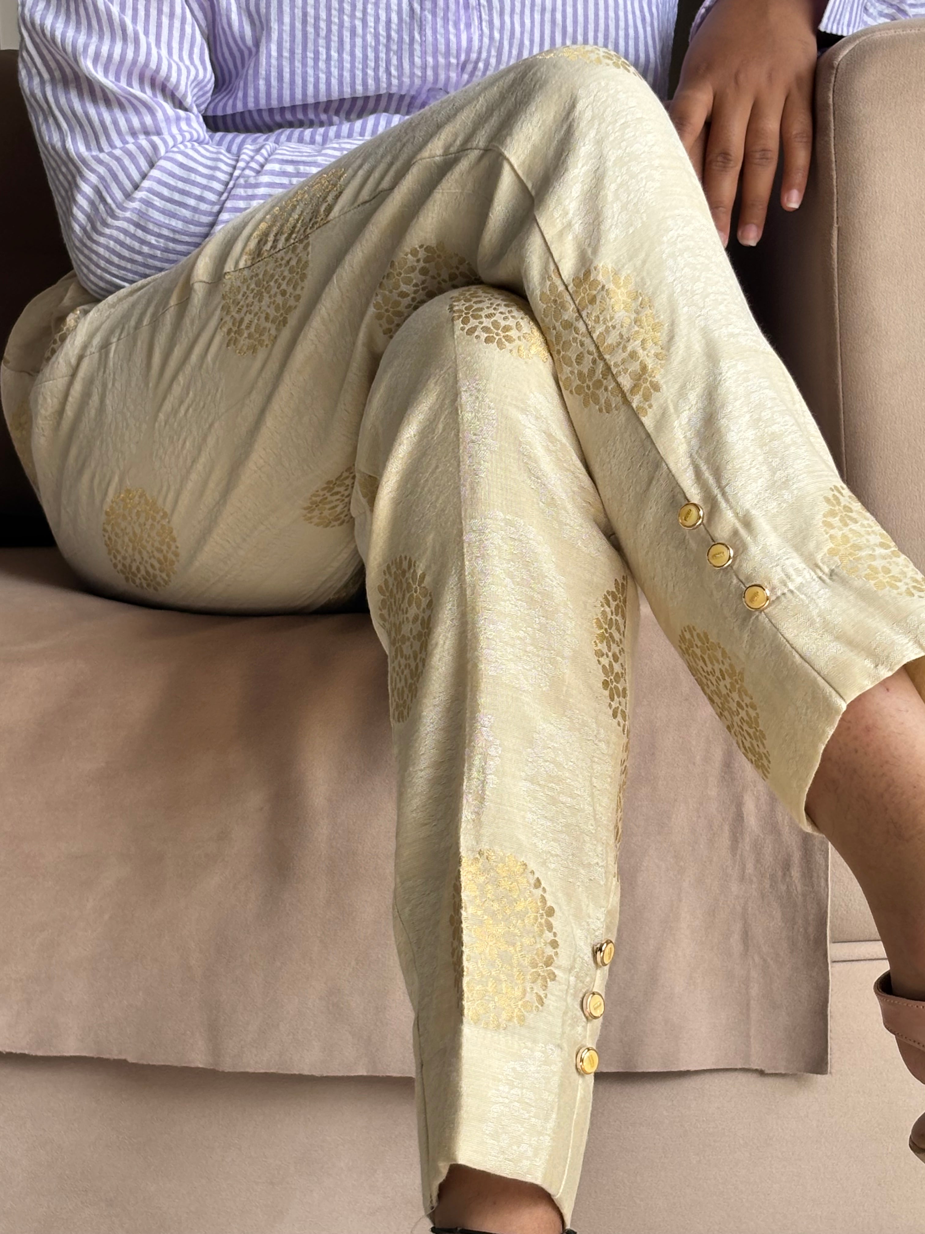 Champagne Gold Dot Print pants