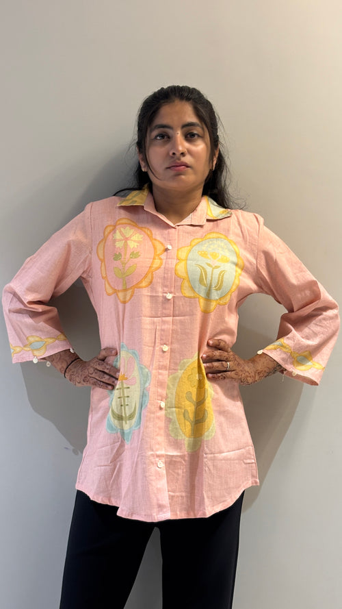 Blush Floral Medallion Print Shirt