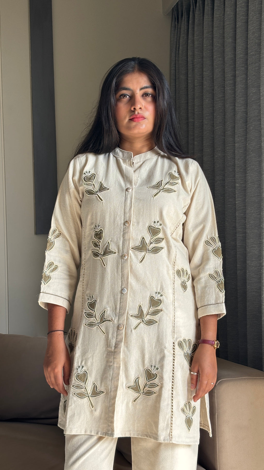 Ivory Heart & Vine Embroidered Co-ord
