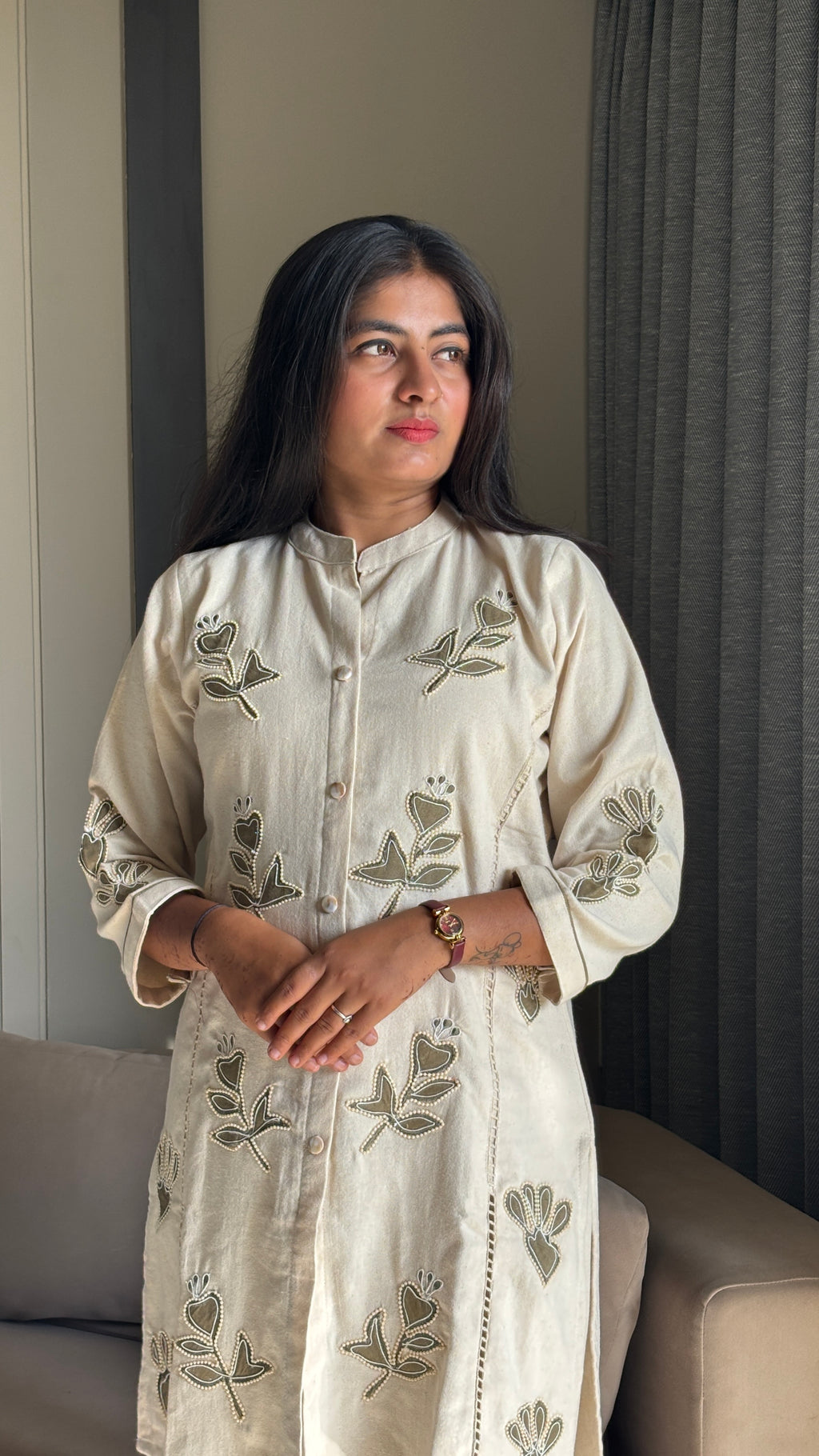 Ivory Heart & Vine Embroidered Co-ord