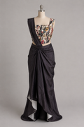 Midnight Paisley Draped Skirt Set