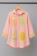 Blush Floral Medallion Print Shirt