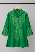 Emerald Sequin Embellished Tunic Shirt
