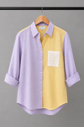 Lilac & Butter Yellow Colorblock Shirt