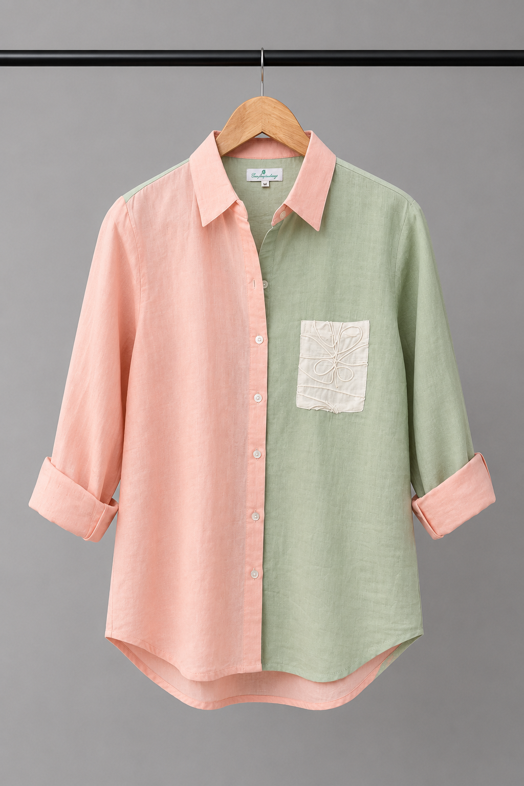 Peach & Sage Colorblock Shirt